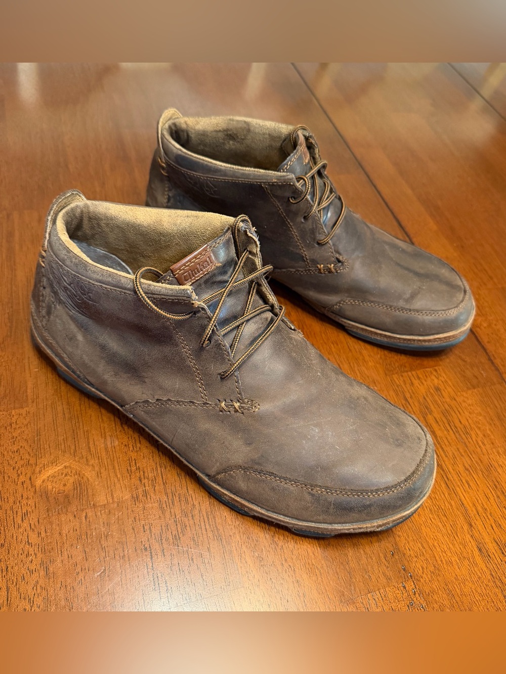 OluKai Kamuela Leather Ankle Boot Mens 12 Brown Good Chukka 10131-6333